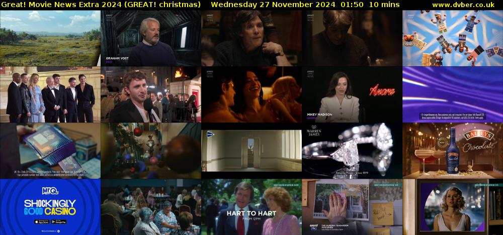 Great! Movie News Extra 2024 (GREAT! christmas) Wednesday 27 November 2024 01:50 - 02:00