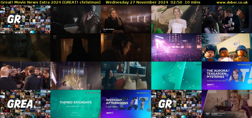 Great! Movie News Extra 2024 (GREAT! christmas) Wednesday 27 November 2024 02:50 - 03:00