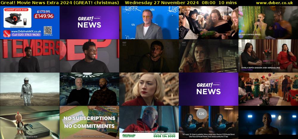 Great! Movie News Extra 2024 (GREAT! christmas) Wednesday 27 November 2024 08:00 - 08:10