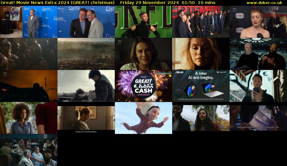 Great! Movie News Extra 2024 (GREAT! christmas) Friday 29 November 2024 01:50 - 02:00