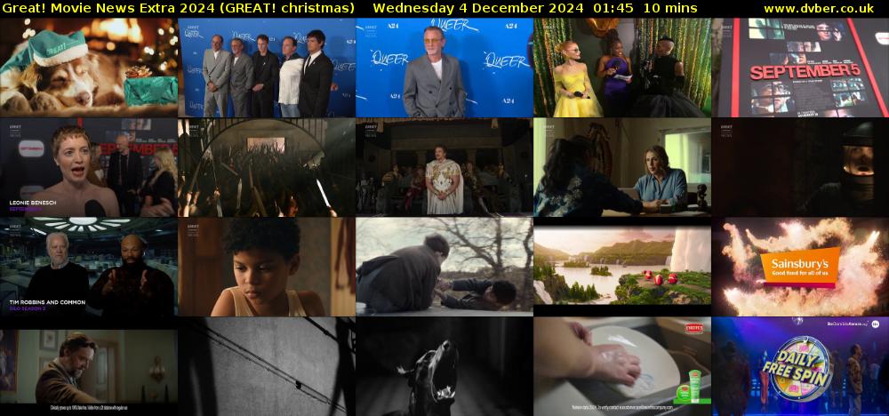 Great! Movie News Extra 2024 (GREAT! christmas) Wednesday 4 December 2024 01:45 - 01:55