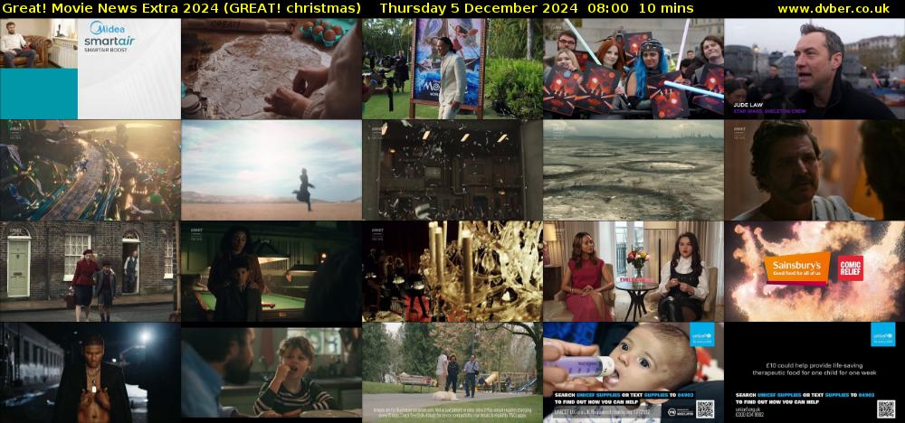 Great! Movie News Extra 2024 (GREAT! christmas) Thursday 5 December 2024 08:00 - 08:10