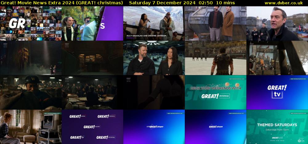 Great! Movie News Extra 2024 (GREAT! christmas) Saturday 7 December 2024 02:50 - 03:00