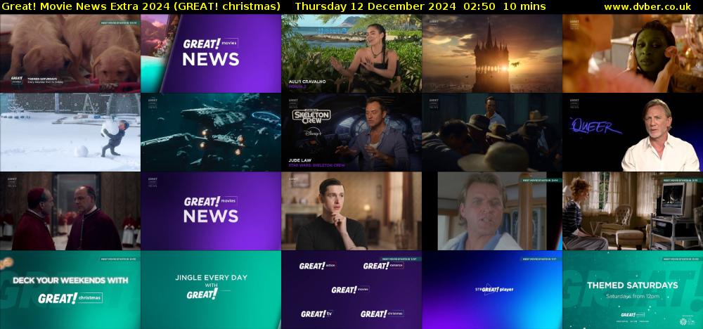 Great! Movie News Extra 2024 (GREAT! christmas) Thursday 12 December 2024 02:50 - 03:00