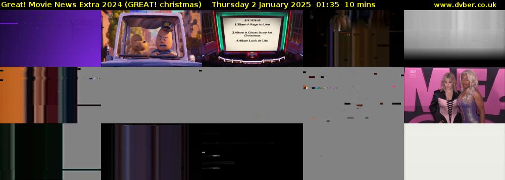 Great! Movie News Extra 2024 (GREAT! christmas) Thursday 2 January 2025 01:35 - 01:45