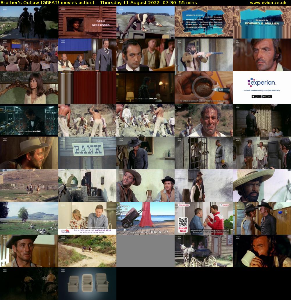 Brother's Outlaw (GREAT! movies action) Thursday 11 August 2022 07:30 - 08:25