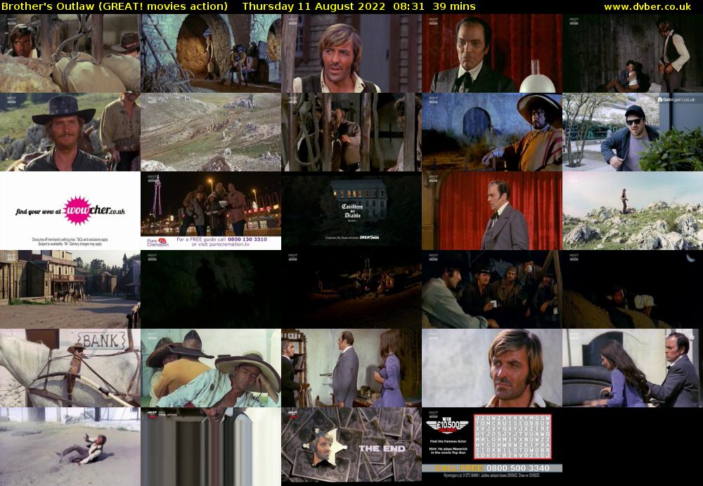Brother's Outlaw (GREAT! movies action) Thursday 11 August 2022 08:31 - 09:10