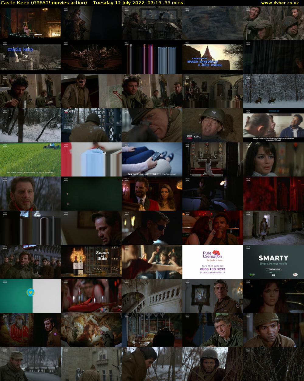 Castle Keep (GREAT! movies action) Tuesday 12 July 2022 07:15 - 08:10