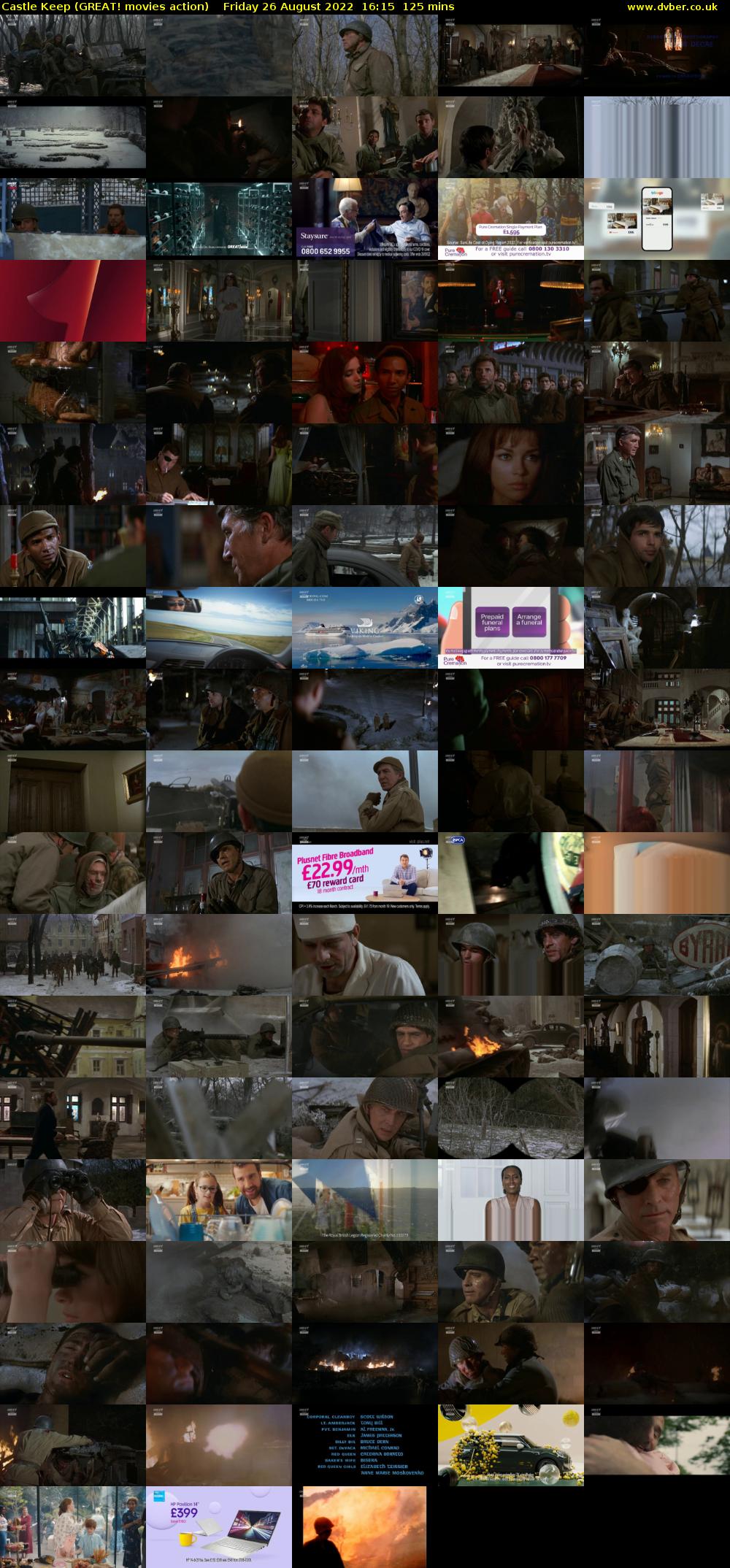 Castle Keep (GREAT! movies action) Friday 26 August 2022 16:15 - 18:20