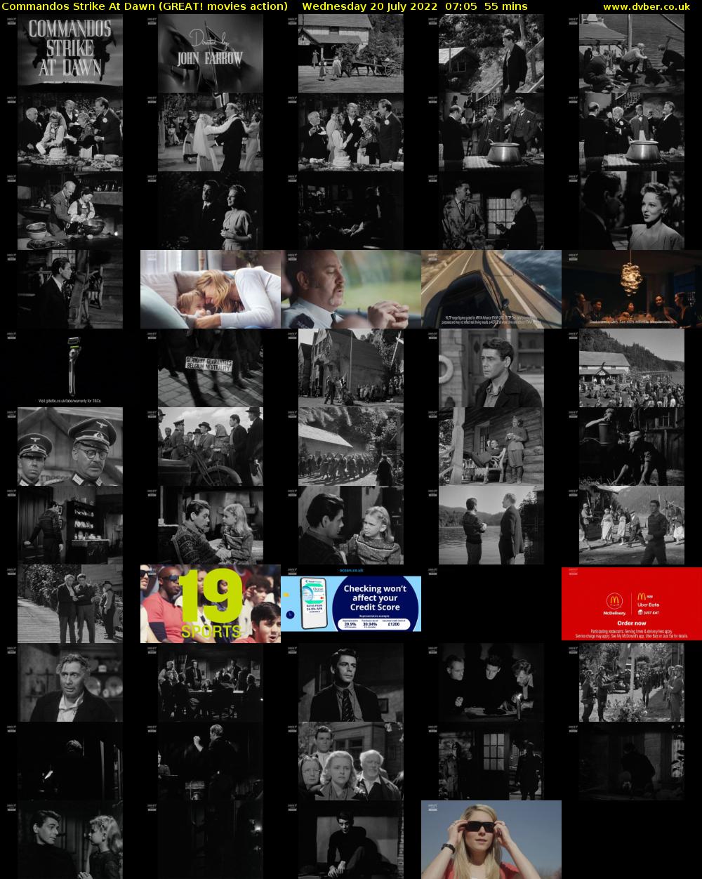 Commandos Strike At Dawn (GREAT! movies action) Wednesday 20 July 2022 07:05 - 08:00