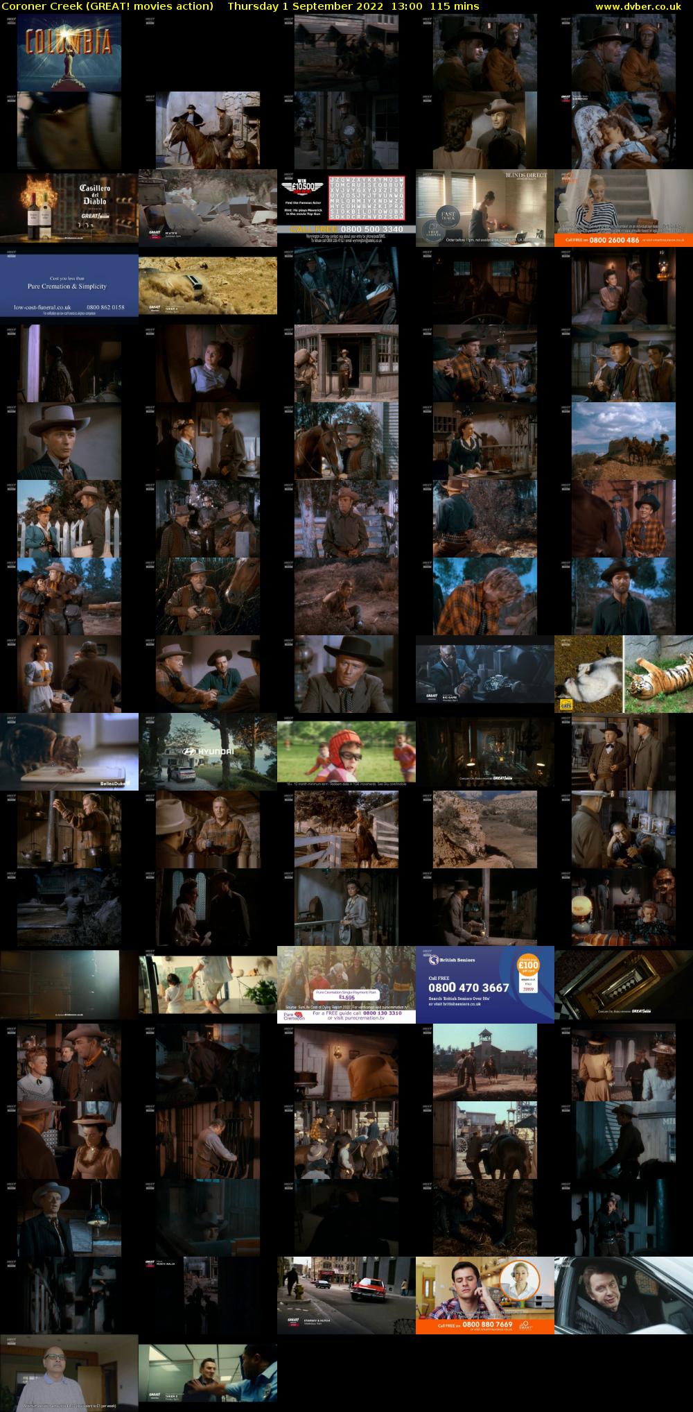 Coroner Creek (GREAT! movies action) Thursday 1 September 2022 13:00 - 14:55