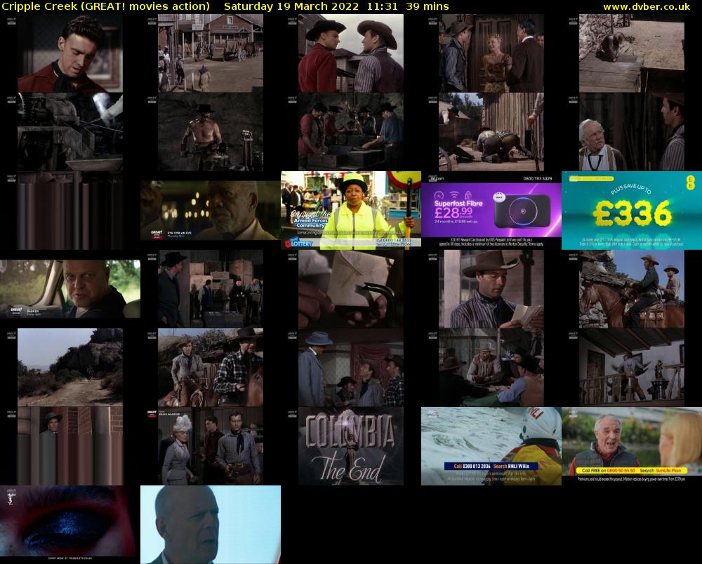 Cripple Creek (GREAT! movies action) Saturday 19 March 2022 11:31 - 12:10