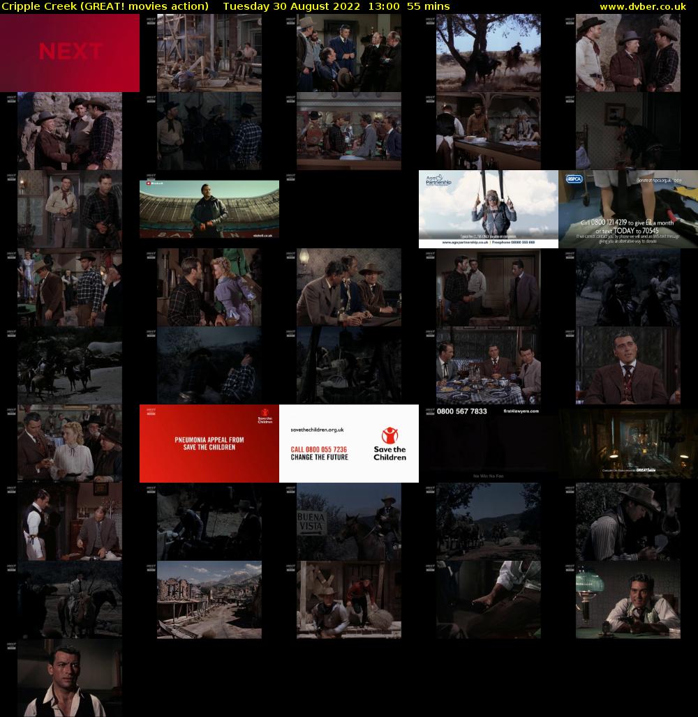Cripple Creek (GREAT! movies action) Tuesday 30 August 2022 13:00 - 13:55