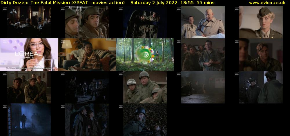 Dirty Dozen: The Fatal Mission (GREAT! movies action) Saturday 2 July 2022 18:55 - 19:50