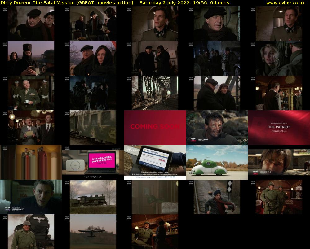 Dirty Dozen: The Fatal Mission (GREAT! movies action) Saturday 2 July 2022 19:56 - 21:00