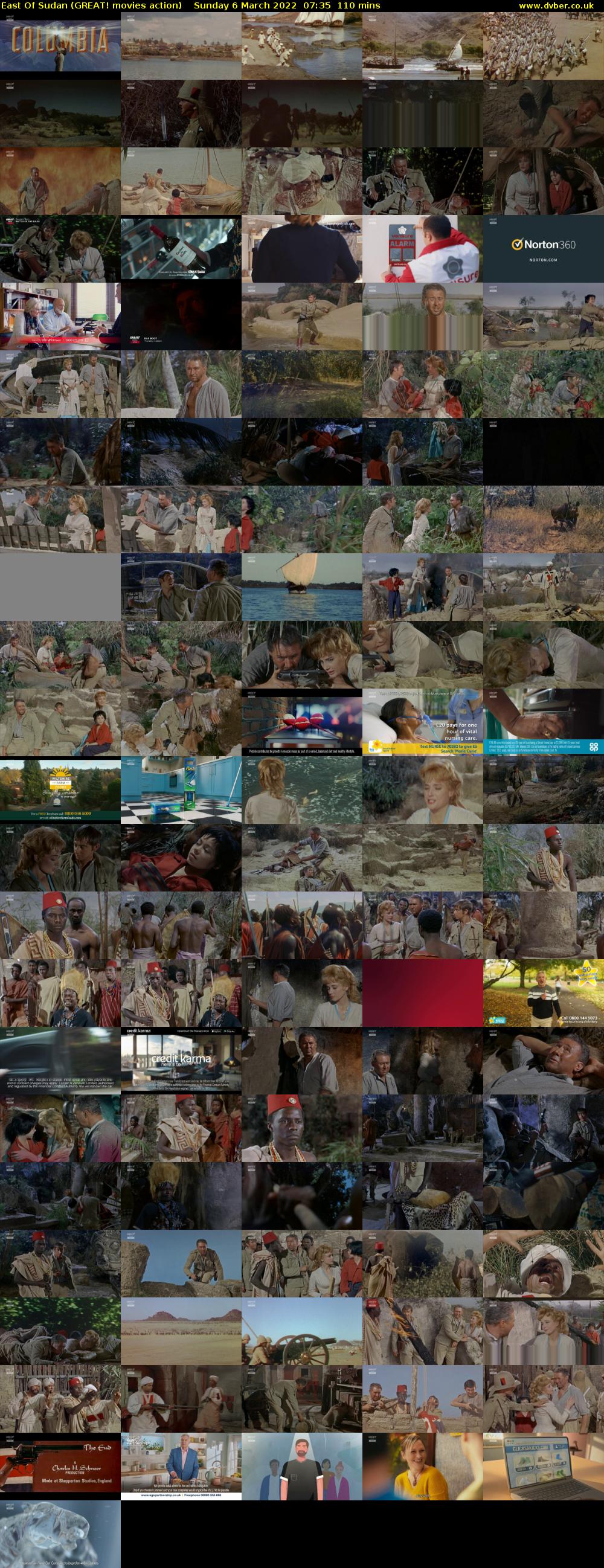East Of Sudan (GREAT! movies action) Sunday 6 March 2022 07:35 - 09:25