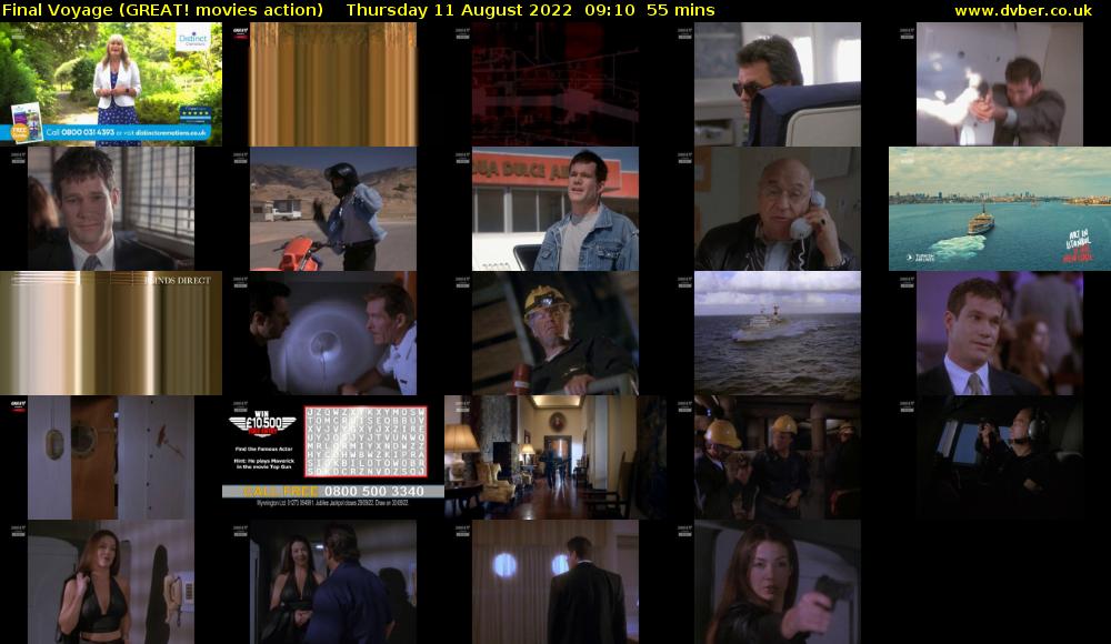 Final Voyage (GREAT! movies action) Thursday 11 August 2022 09:10 - 10:05