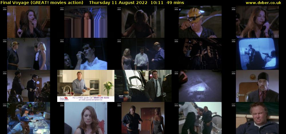 Final Voyage (GREAT! movies action) Thursday 11 August 2022 10:11 - 11:00