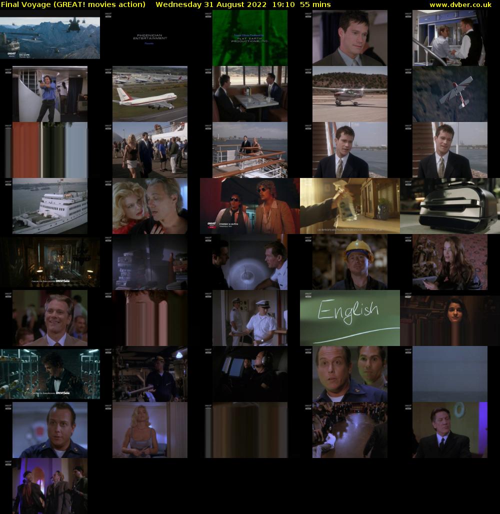 Final Voyage (GREAT! movies action) Wednesday 31 August 2022 19:10 - 20:05