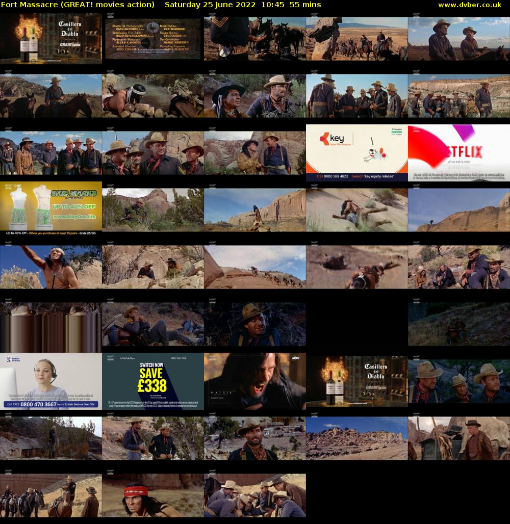 Fort Massacre (GREAT! movies action) Saturday 25 June 2022 10:45 - 11:40