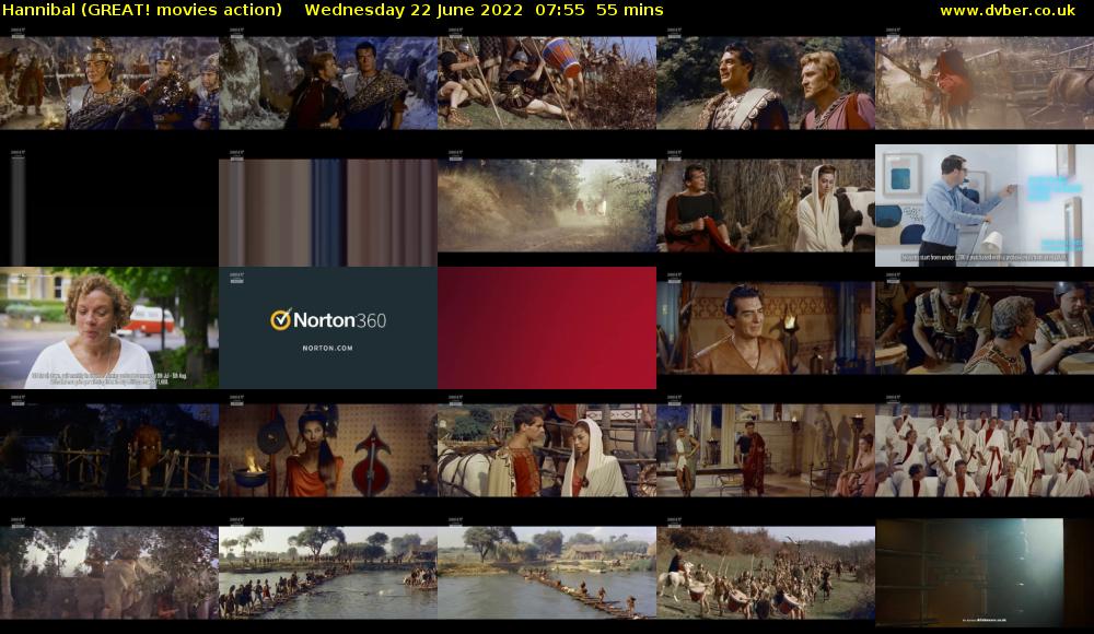 Hannibal (GREAT! movies action) Wednesday 22 June 2022 07:55 - 08:50