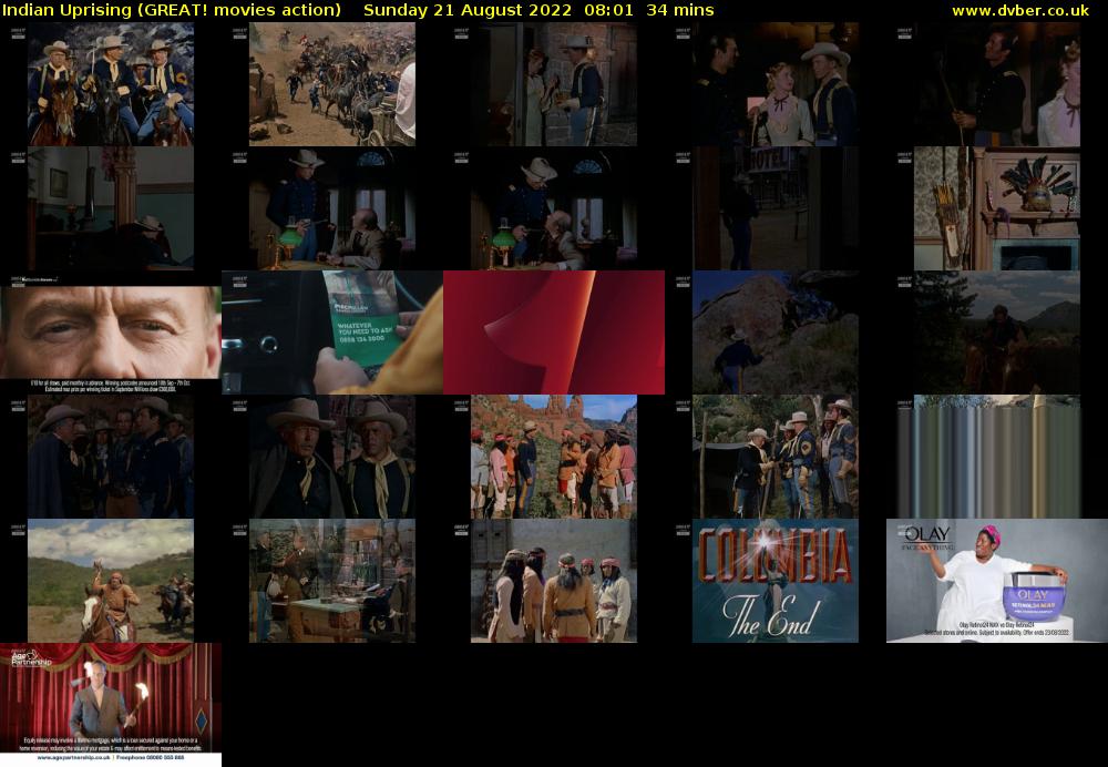 Indian Uprising (GREAT! movies action) Sunday 21 August 2022 08:01 - 08:35