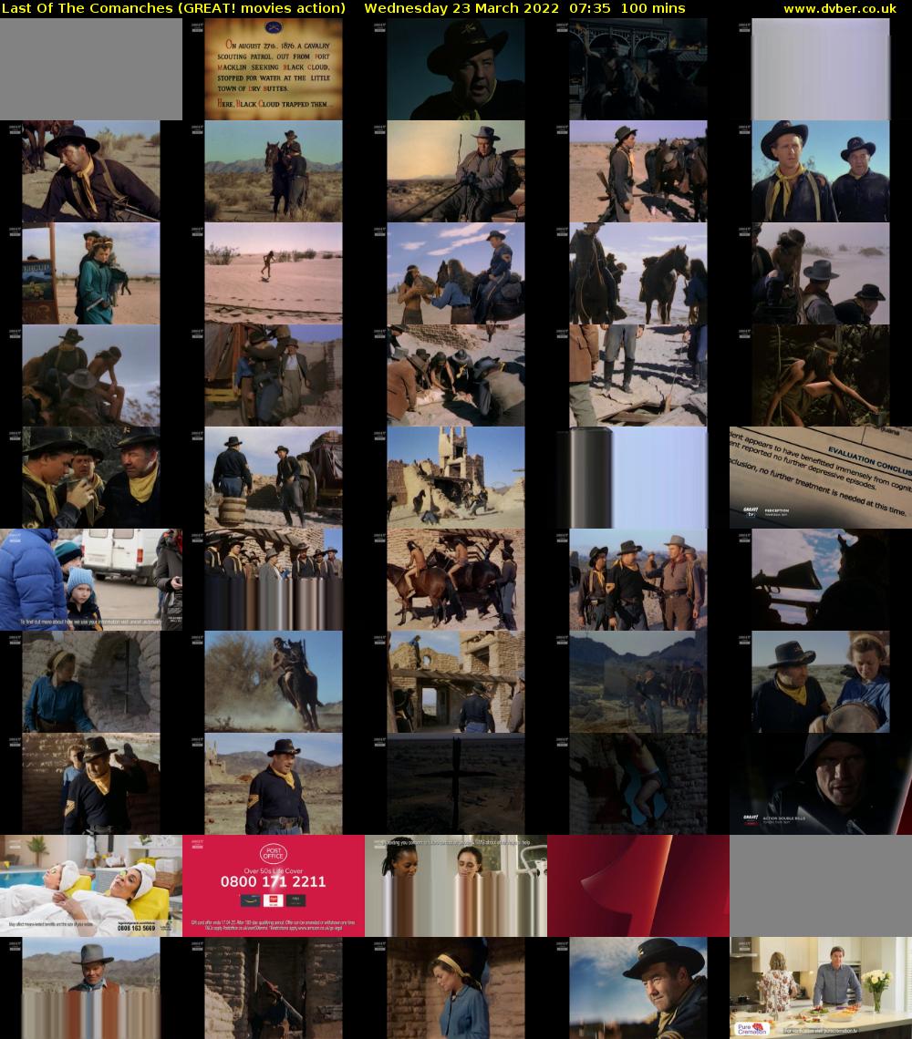 Last Of The Comanches (GREAT! movies action) Wednesday 23 March 2022 07:35 - 09:15