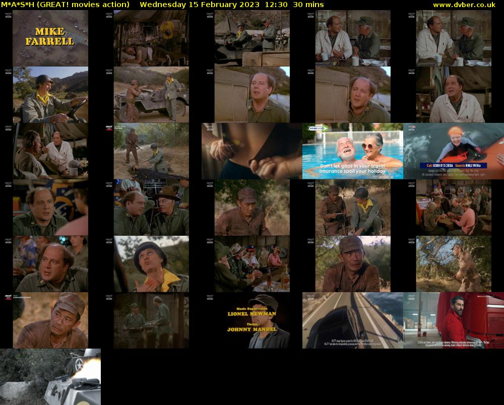 M*A*S*H (GREAT! movies action) Wednesday 15 February 2023 12:30 - 13:00