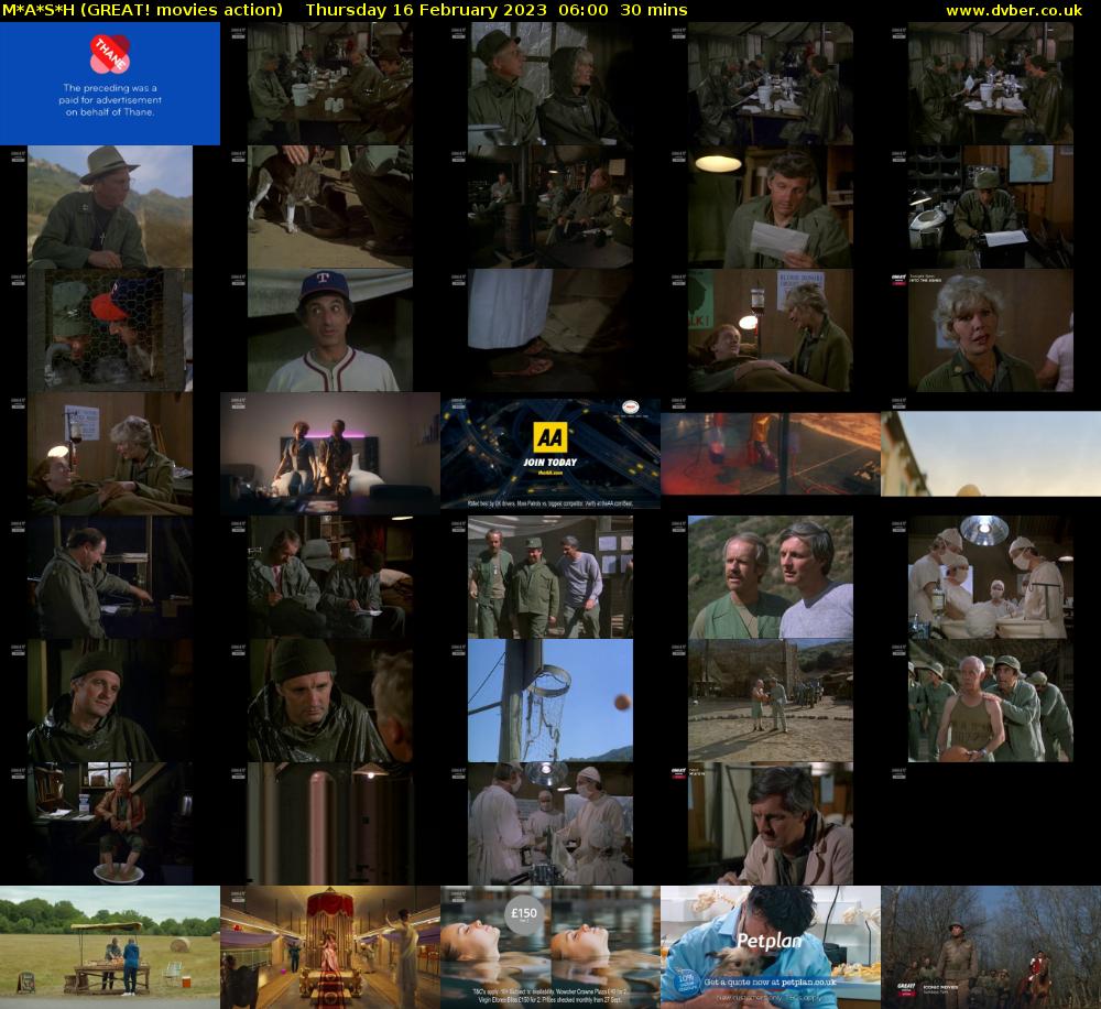 M*A*S*H (GREAT! movies action) Thursday 16 February 2023 06:00 - 06:30