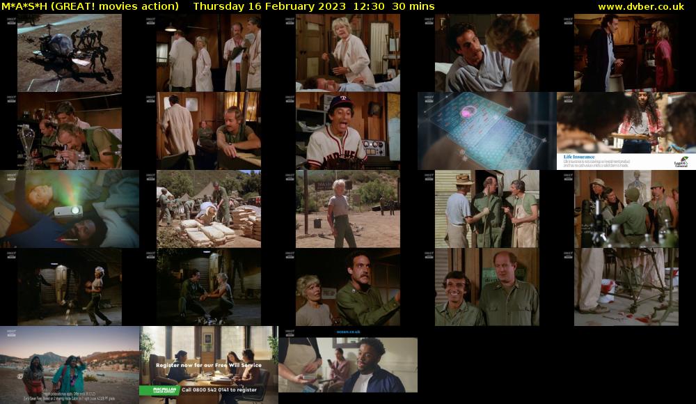 M*A*S*H (GREAT! movies action) Thursday 16 February 2023 12:30 - 13:00
