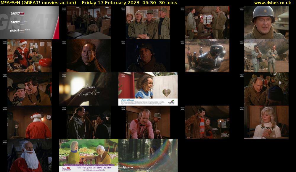 M*A*S*H (GREAT! movies action) Friday 17 February 2023 06:30 - 07:00