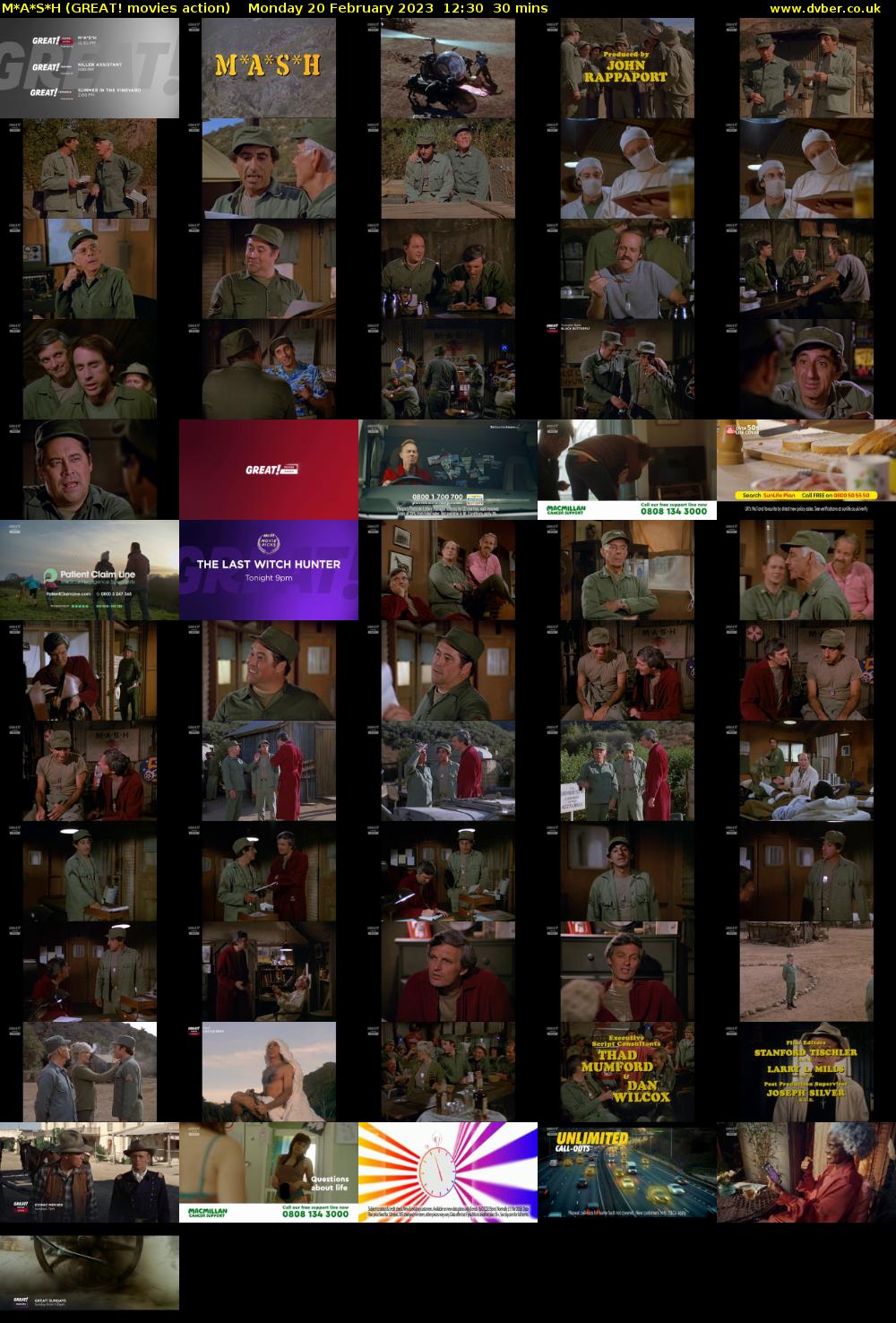 M*A*S*H (GREAT! movies action) Monday 20 February 2023 12:30 - 13:00