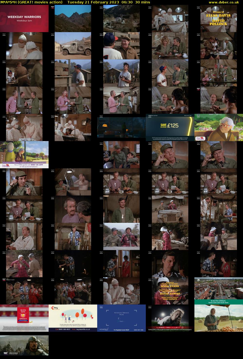 M*A*S*H (GREAT! movies action) Tuesday 21 February 2023 06:30 - 07:00