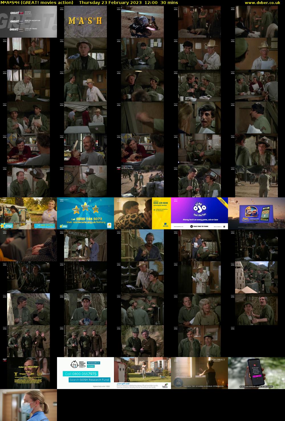 M*A*S*H (GREAT! movies action) Thursday 23 February 2023 12:00 - 12:30