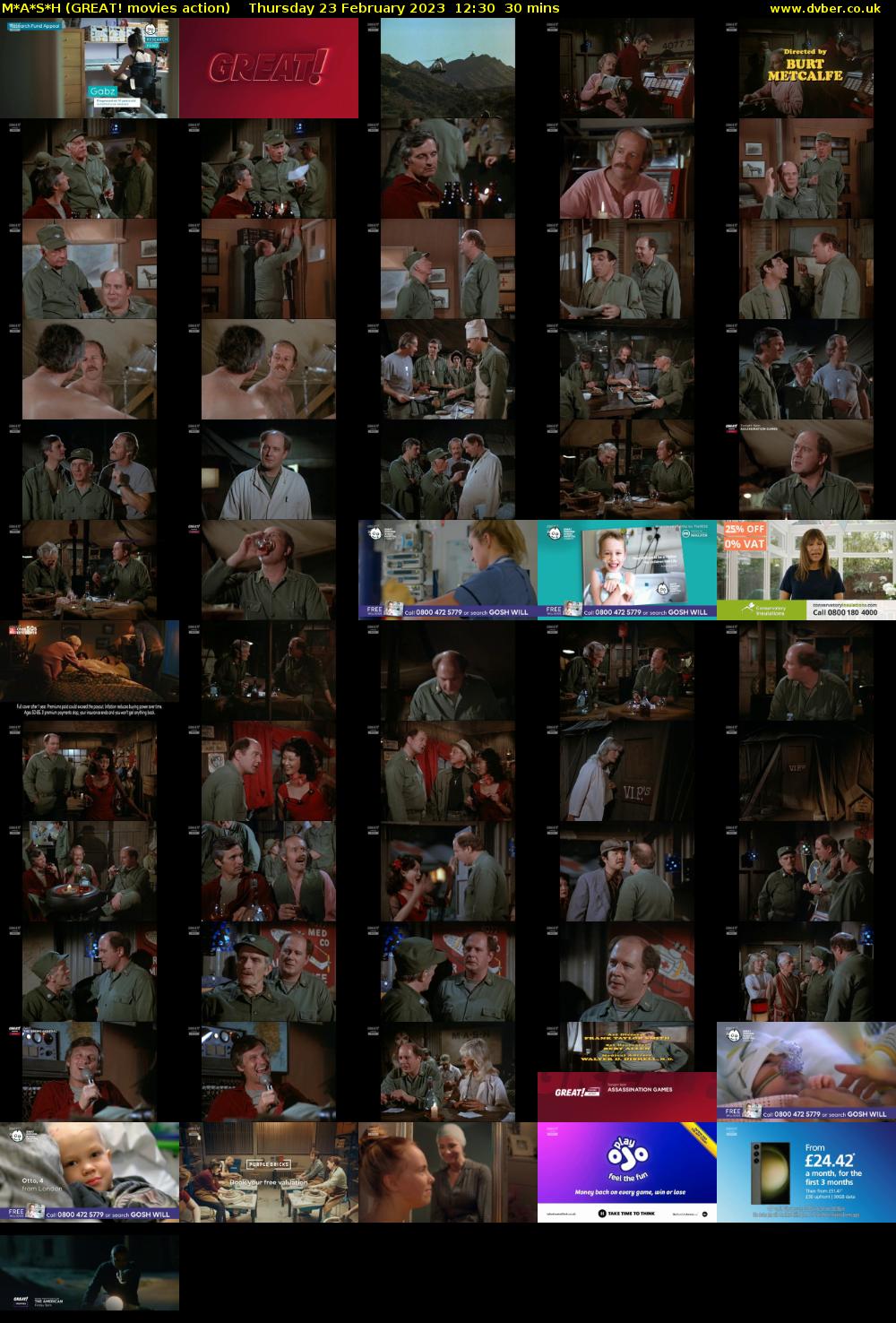 M*A*S*H (GREAT! movies action) Thursday 23 February 2023 12:30 - 13:00