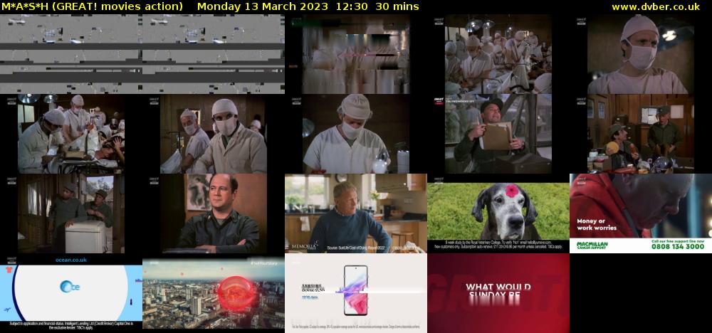 M*A*S*H (GREAT! movies action) Monday 13 March 2023 12:30 - 13:00