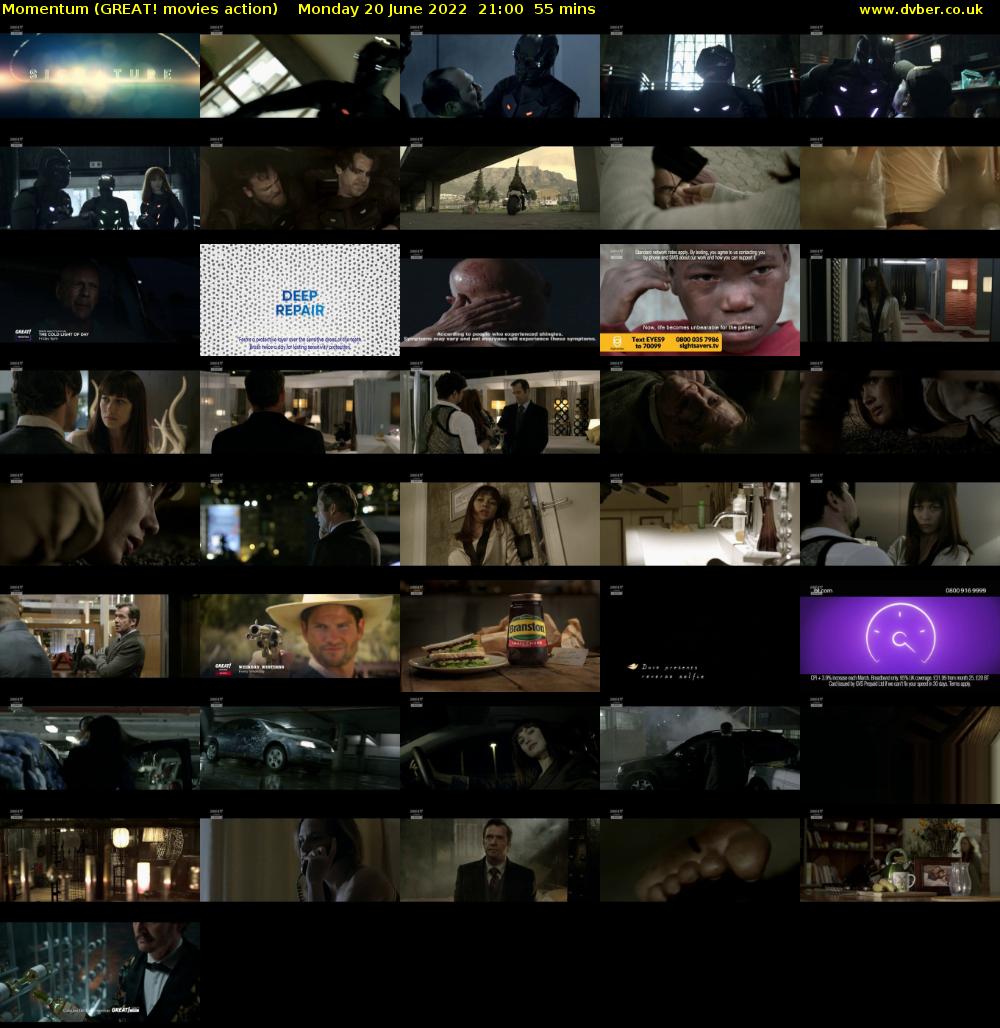 Momentum (GREAT! movies action) Monday 20 June 2022 21:00 - 21:55