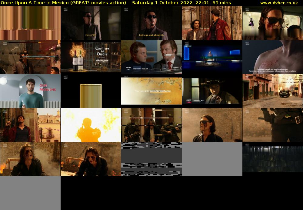 Once Upon A Time In Mexico (GREAT! movies action) Saturday 1 October 2022 22:01 - 23:10