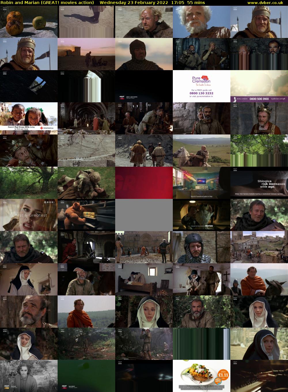 Robin and Marian (GREAT! movies action) Wednesday 23 February 2022 17:05 - 18:00