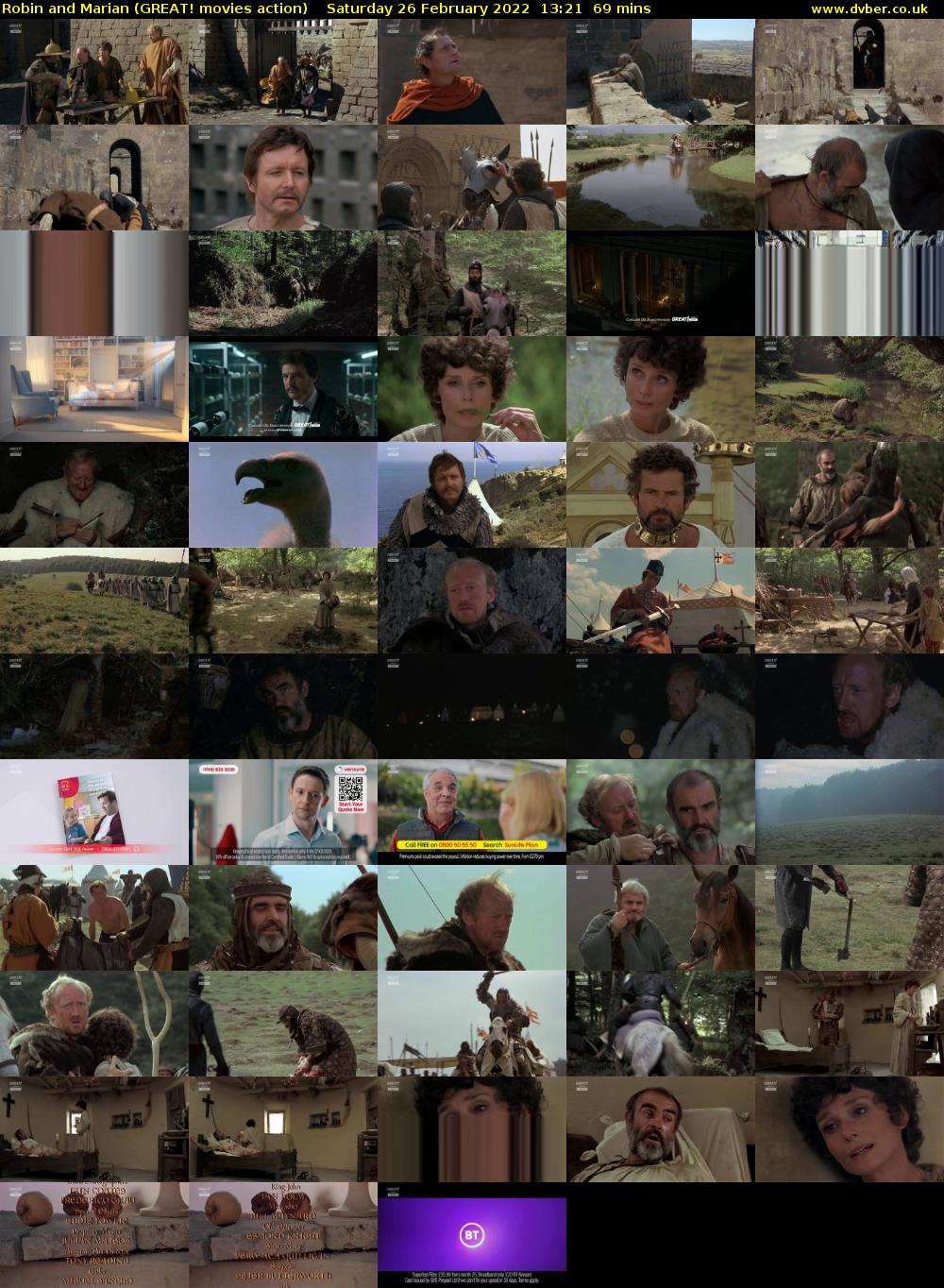 Robin and Marian (GREAT! movies action) Saturday 26 February 2022 13:21 - 14:30