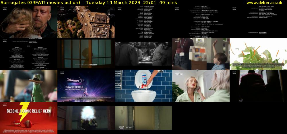 Surrogates (GREAT! movies action) Tuesday 14 March 2023 22:01 - 22:50