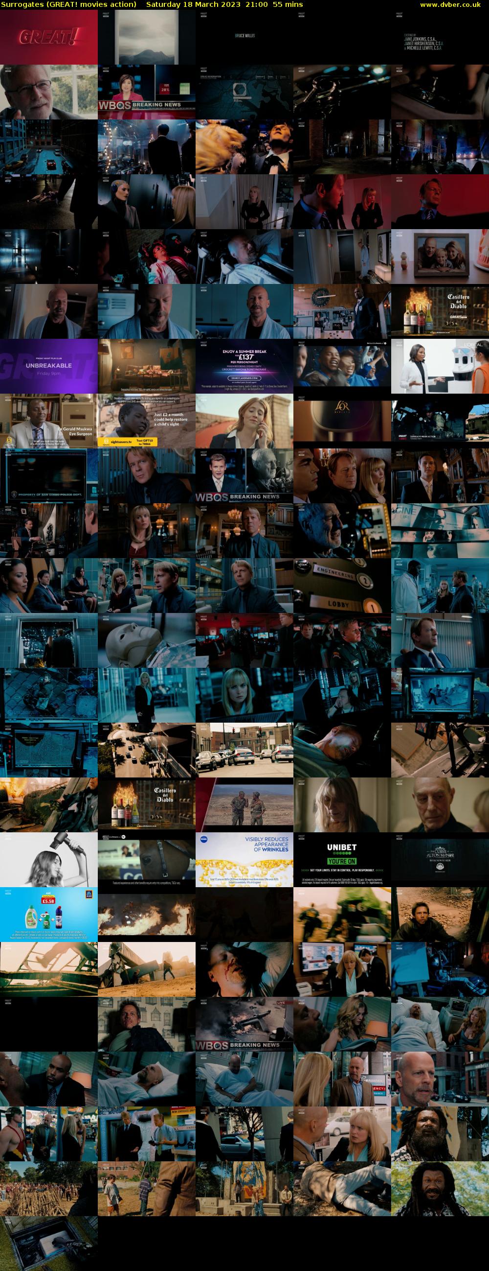 Surrogates (GREAT! movies action) Saturday 18 March 2023 21:00 - 21:55