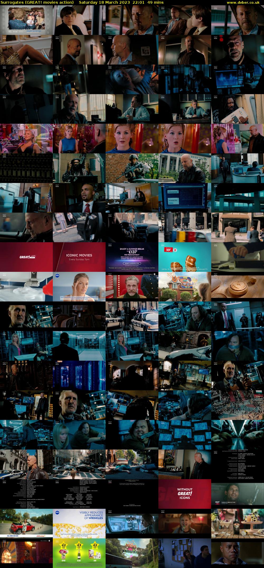 Surrogates (GREAT! movies action) Saturday 18 March 2023 22:01 - 22:50
