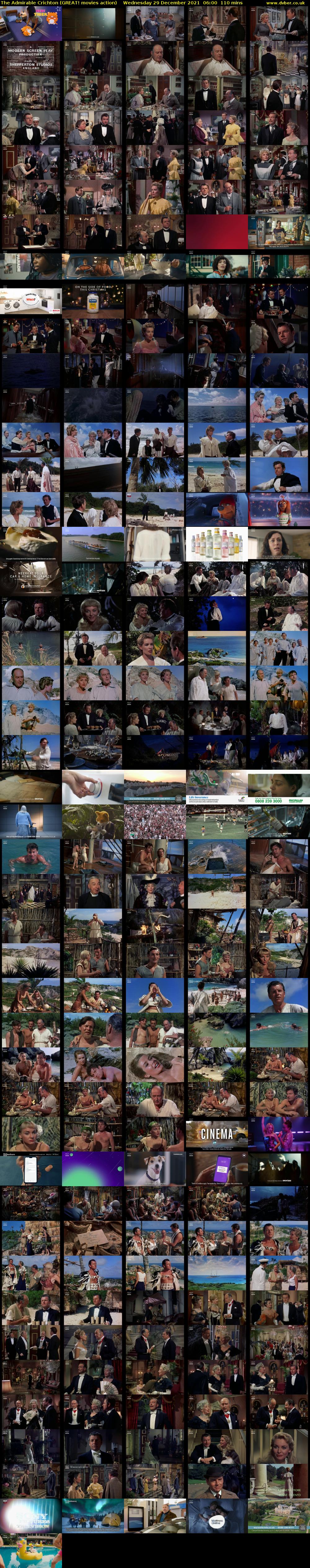 The Admirable Crichton (GREAT! movies action) Wednesday 29 December 2021 06:00 - 07:50