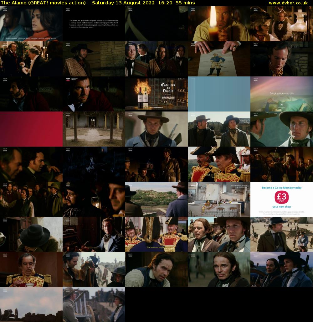The Alamo (GREAT! movies action) Saturday 13 August 2022 16:20 - 17:15