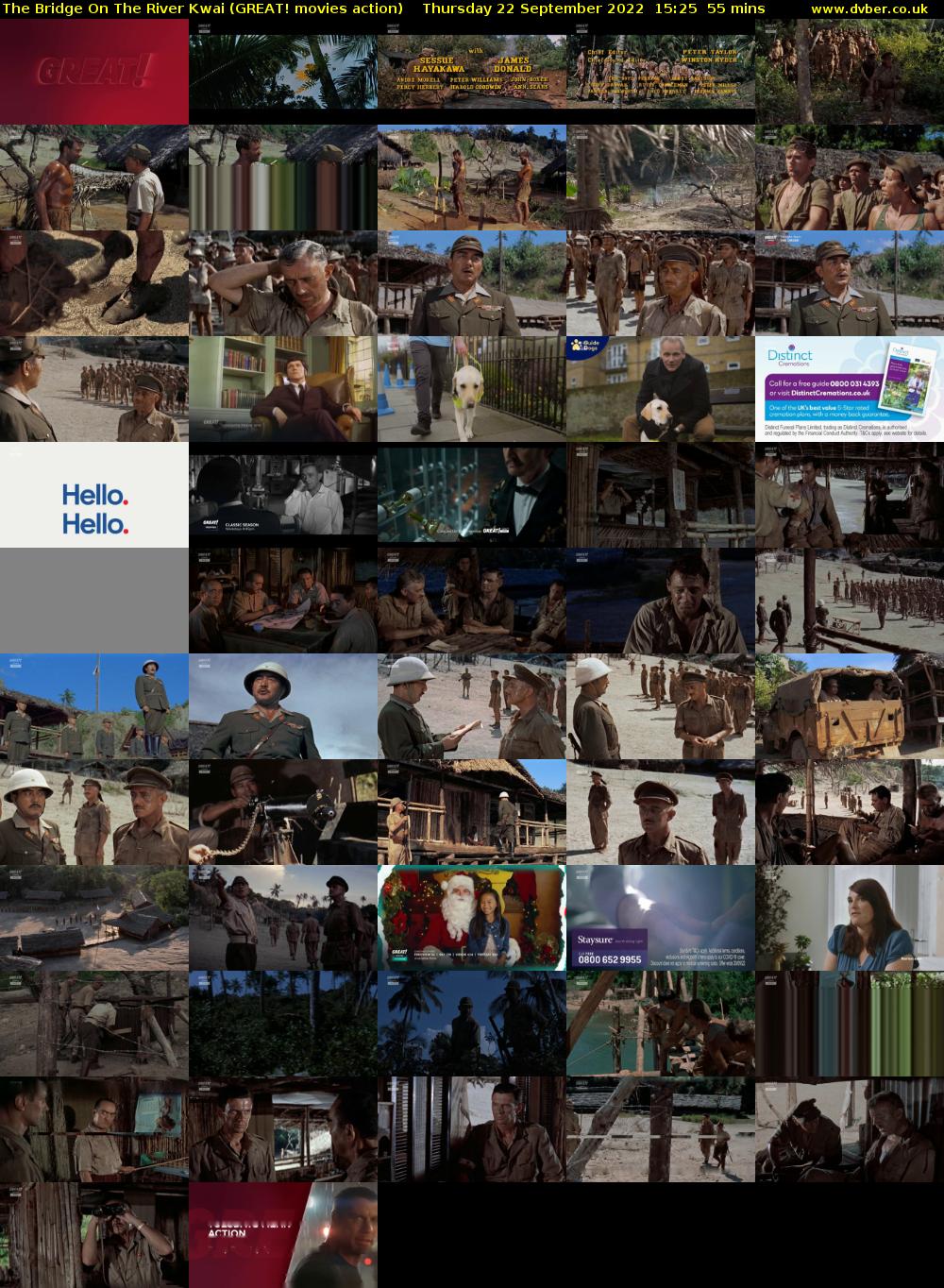 The Bridge On The River Kwai (GREAT! movies action) Thursday 22 September 2022 15:25 - 16:20