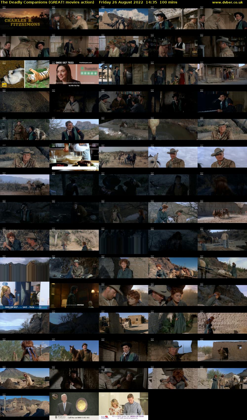 The Deadly Companions (GREAT! movies action) Friday 26 August 2022 14:35 - 16:15