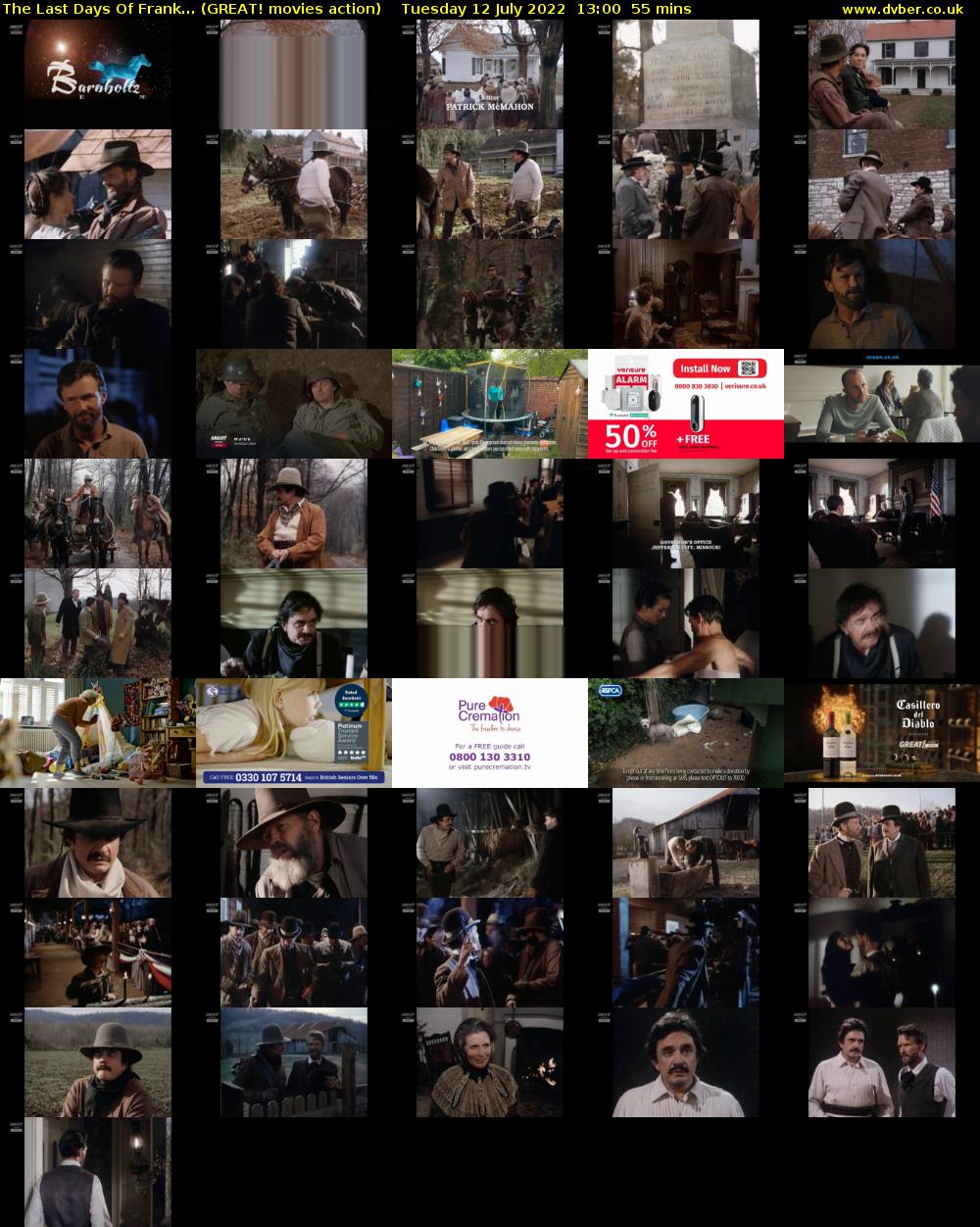 The Last Days Of Frank... (GREAT! movies action) Tuesday 12 July 2022 13:00 - 13:55