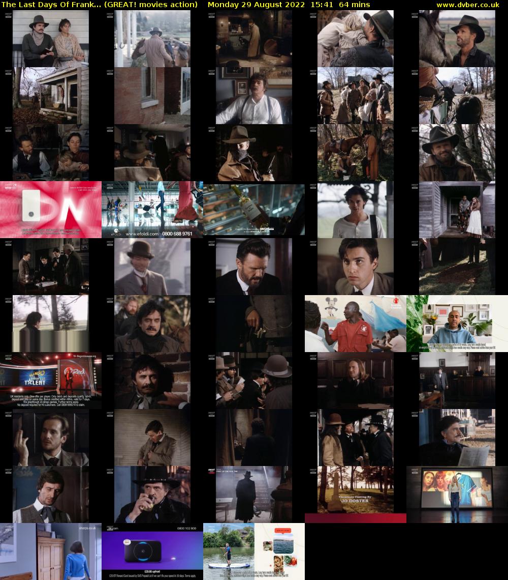 The Last Days Of Frank... (GREAT! movies action) Monday 29 August 2022 15:41 - 16:45