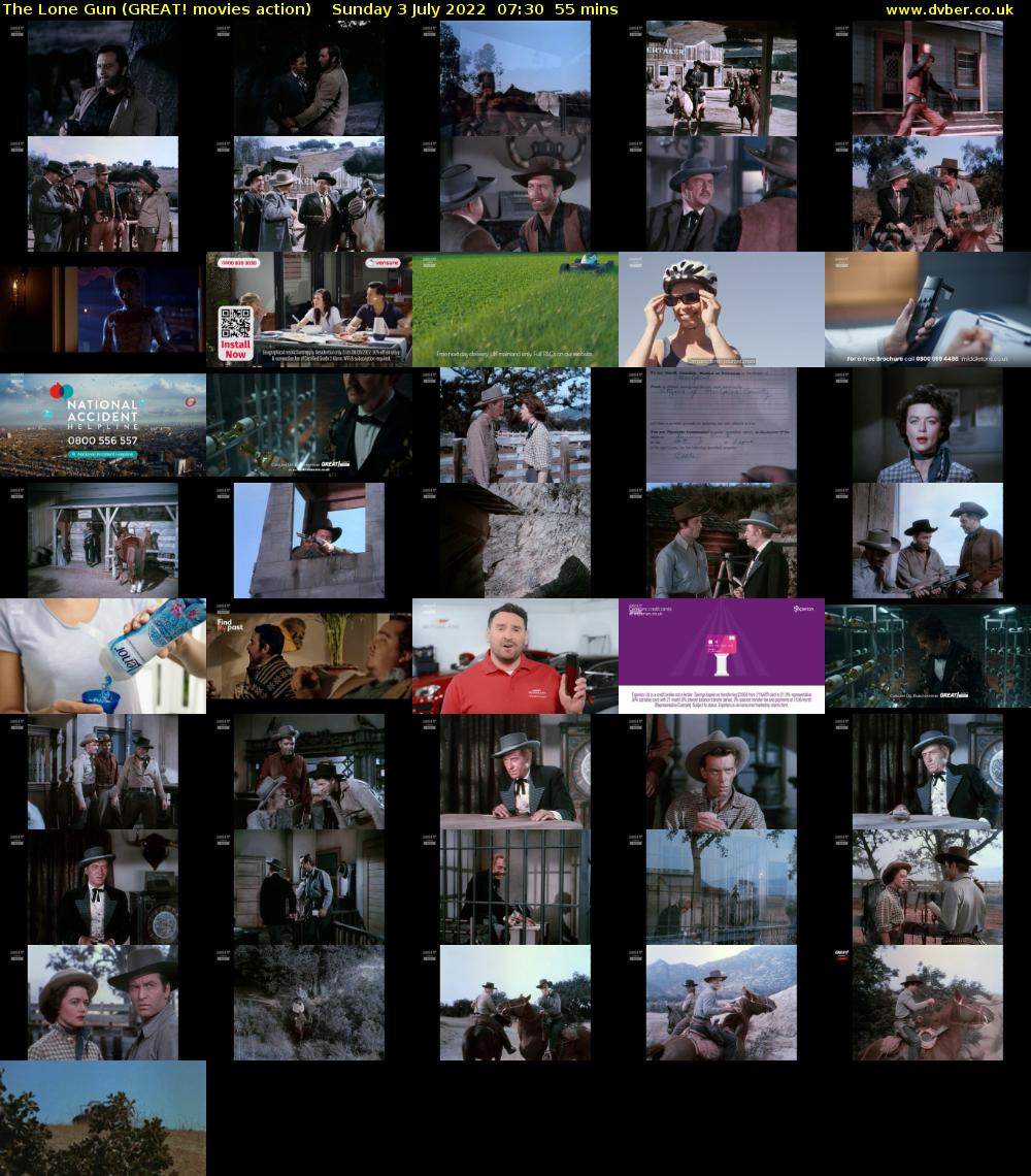 The Lone Gun (GREAT! movies action) Sunday 3 July 2022 07:30 - 08:25